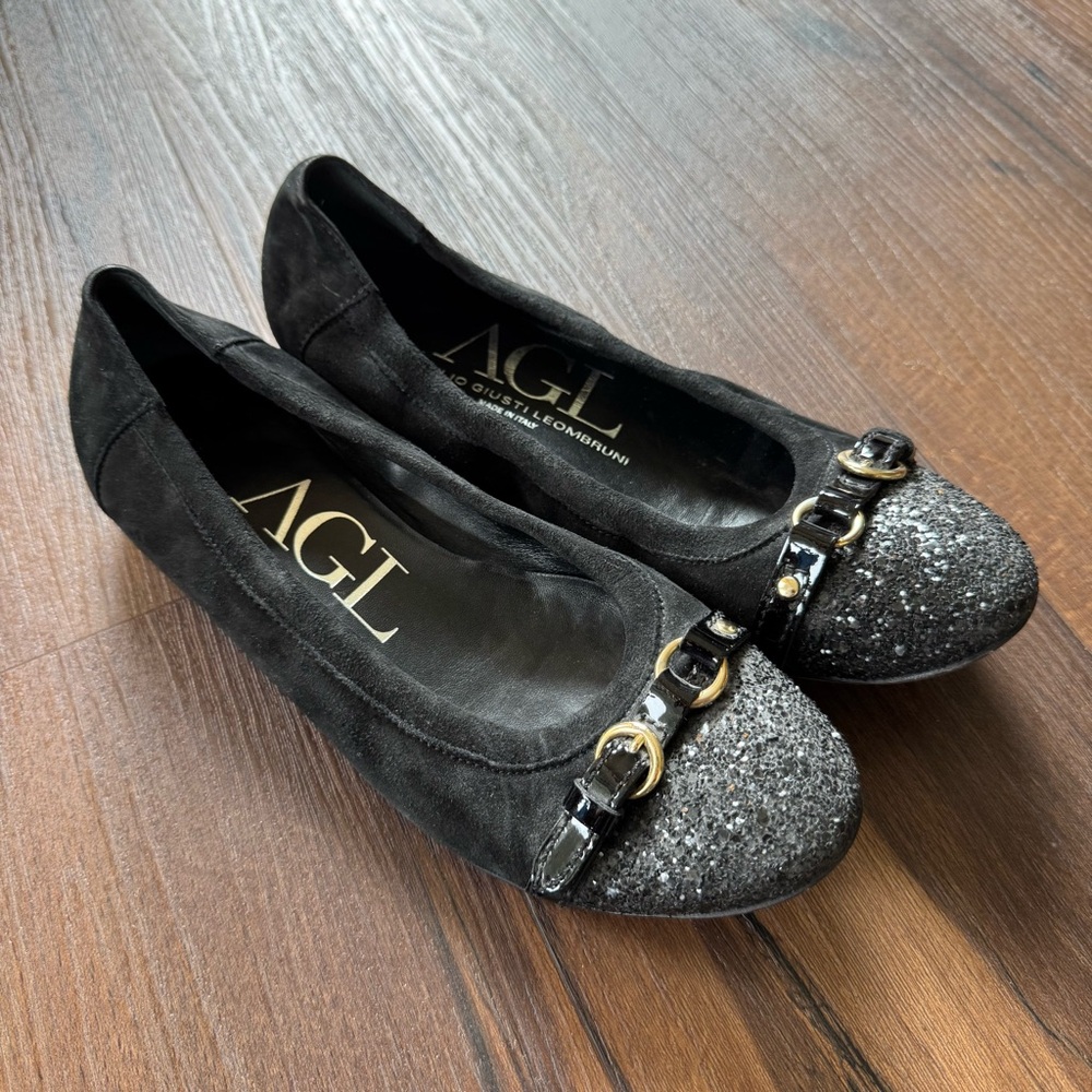 AGL glitter toe ballet flats